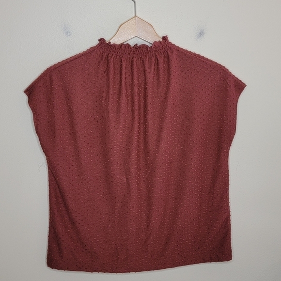 Madewell Texture & Thread | Rust Swiss Dot Cap Sleeve Blouse Size XS - Picture 4 of 4
